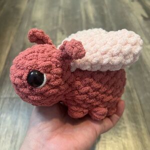 Love Bug Valentine’s Day Crochet Plushie Handcrafted in Soft Snuggle Yarn New
